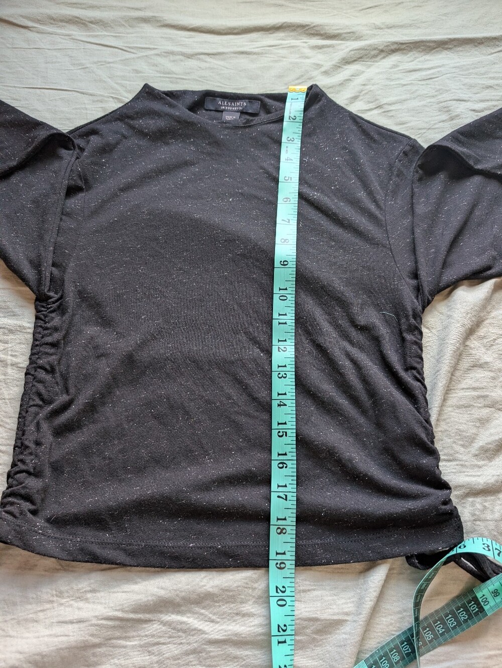 All Saints Beta Shimmer Top W4 US Black/Metallic - Picture 8 of 9